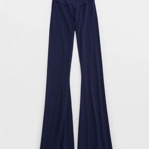 Aerie OFFLINE Navy High Waisted Crossover Flare Legging